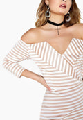 Pink-White - Pack Shot - Girls On Film Womens-Ladies Alexander V-Cut Lapel Dress