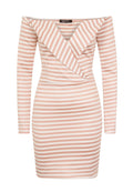 Pink-White - Front - Girls On Film Womens-Ladies Alexander V-Cut Lapel Dress