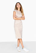 Pink-White - Back - Girls On Film Womens-Ladies Alicia Gathered Side Bodycon Dress