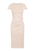 Pink-White - Front - Girls On Film Womens-Ladies Alicia Gathered Side Bodycon Dress