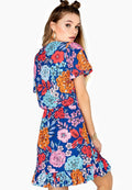 Blue - Lifestyle - Girls On Film Womens-Ladies Ford Mock Wrap Dress