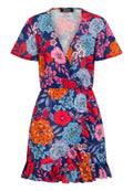 Blue - Front - Girls On Film Womens-Ladies Ford Mock Wrap Dress