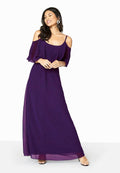 Purple - Pack Shot - Girls On Film Womens-Ladies Motion Cold Shoulder Maxi Dress