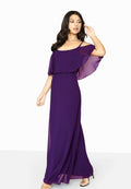 Purple - Close up - Girls On Film Womens-Ladies Motion Cold Shoulder Maxi Dress