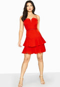 Tomato Red - Back - Girls On Film Womens-Ladies Devotion Sweetheart Skater Dress