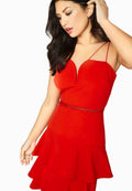 Tomato Red - Side - Girls On Film Womens-Ladies Devotion Sweetheart Skater Dress