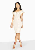 White - Lifestyle - Girls On Film Womens-Ladies Silhouette Ruffle Dress