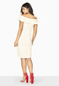 White - Close up - Girls On Film Womens-Ladies Silhouette Ruffle Dress