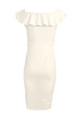 White - Back - Girls On Film Womens-Ladies Silhouette Ruffle Dress