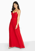Red - Back - Girls On Film Womens-Ladies Endlessly Chiffon Maxi Dress