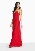 Red - Pack Shot - Girls On Film Womens-Ladies Endlessly Chiffon Maxi Dress