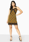 Yellow - Back - Girls On Film Womens-Ladies Lucky Date Lace Trim Slip Dress