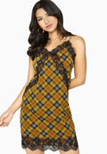 Yellow - Side - Girls On Film Womens-Ladies Lucky Date Lace Trim Slip Dress
