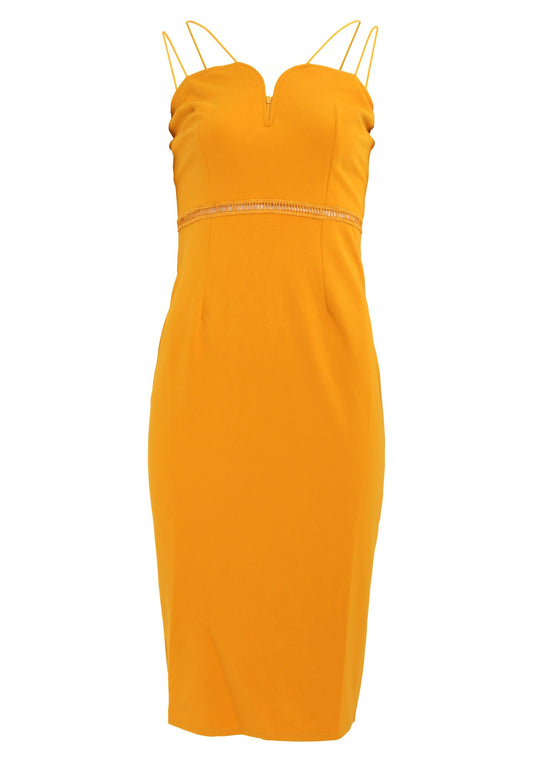 Yellow - Front - Girls On Film Womens-Ladies Midas Touch Sweetheart Midi Dress