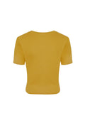 Mustard Yellow - Close up - Girls On Film Womens-Ladies Rockferry Fringed T-Shirt