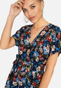 Navy - Side - Girls On Film Womens-Ladies Aden Wrap Jumpsuit