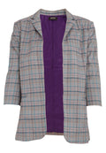 Grey - Front - Girls On Film Womens-Ladies Avenue Check Blazer