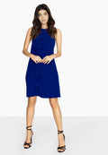 Cobalt Blue - Pack Shot - Paper Dolls Womens-Ladies Kempsey Frill Front Shift Dress