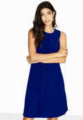 Cobalt Blue - Close up - Paper Dolls Womens-Ladies Kempsey Frill Front Shift Dress