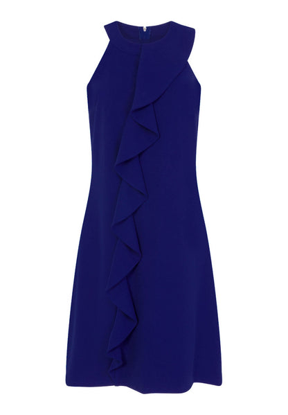 Cobalt Blue - Front - Paper Dolls Womens-Ladies Kempsey Frill Front Shift Dress