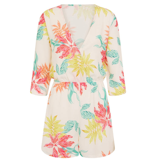 Multicoloured - Front - Girls On Film Womens-Ladies Disturbia Neon Palm Playsuit