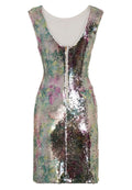 Silver - Close up - Girls On Film Womens-Ladies Aion Metallic Sequin Dress