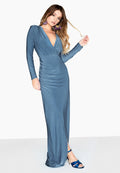 Blue - Back - Girls On Film Womens-Ladies Monroe Ruched Maxi Dress
