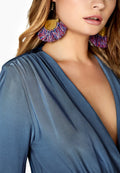 Blue - Pack Shot - Girls On Film Womens-Ladies Monroe Ruched Maxi Dress