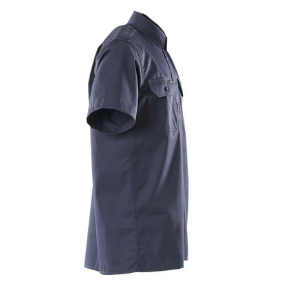 Navy - Back - Mascot Mens Crossover Work Shirt