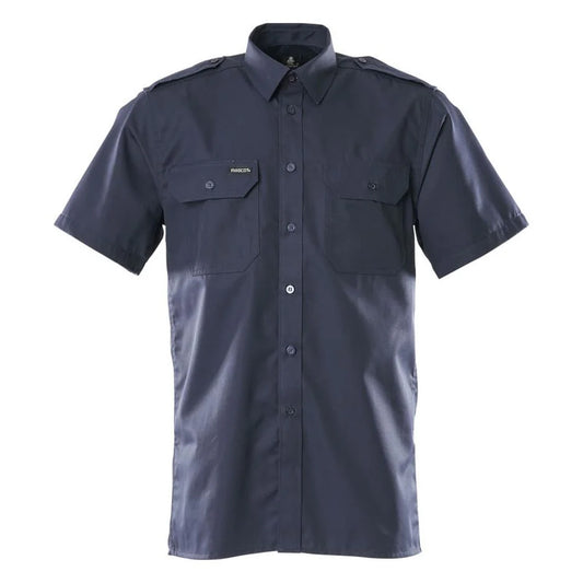 Navy - Front - Mascot Mens Crossover Work Shirt