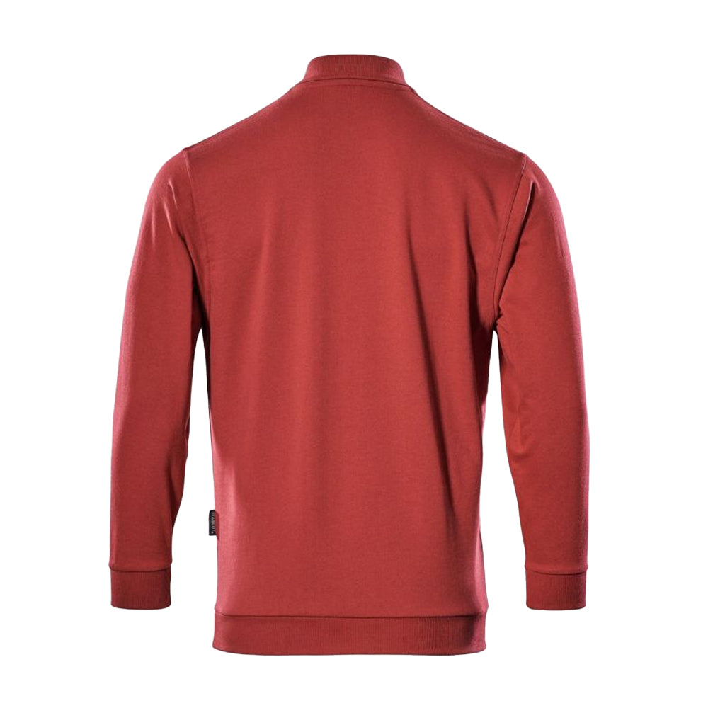 Red - Back - Mascot Mens Trinidad Crossover Polo Sweatshirt