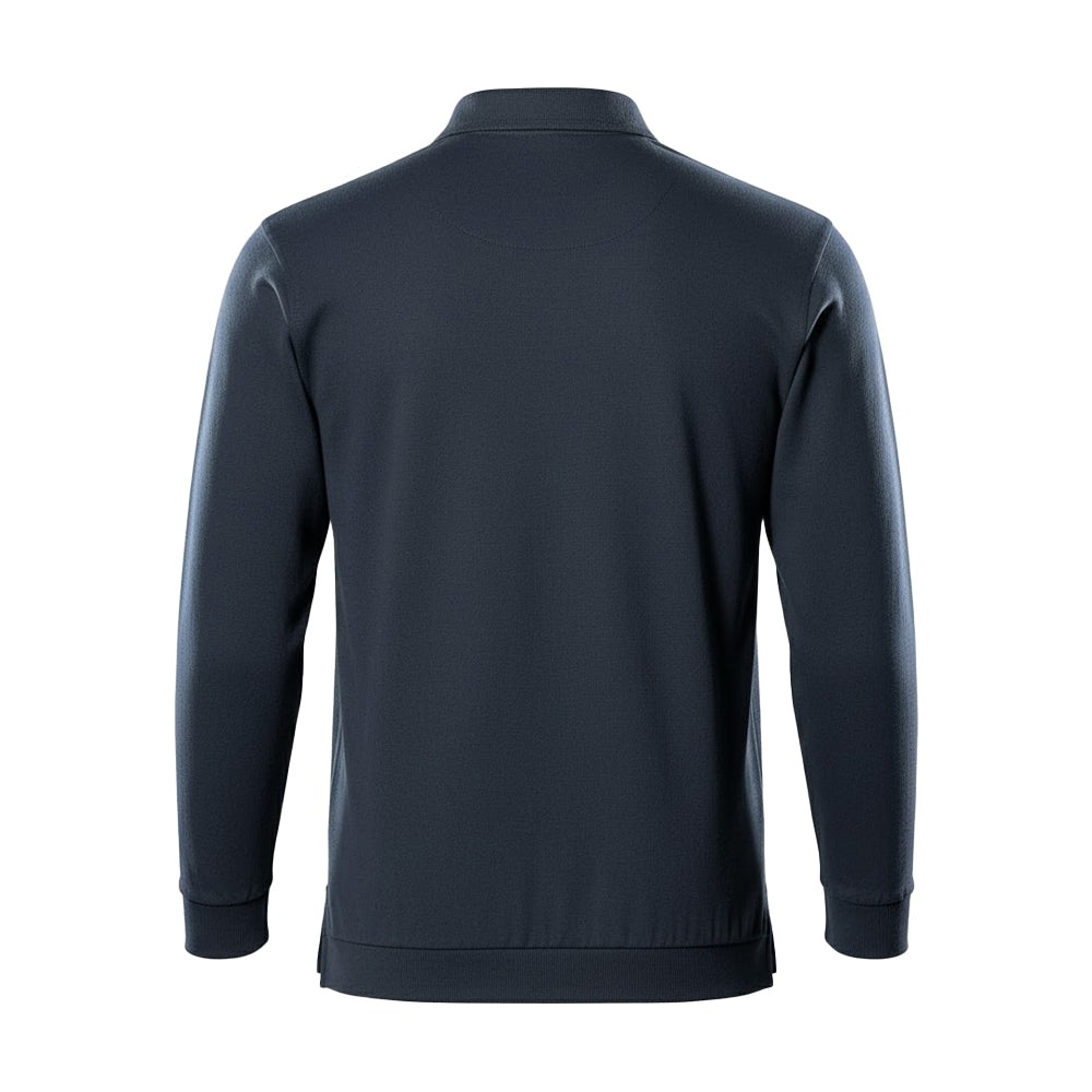 Dark Navy - Back - Mascot Mens Trinidad Crossover Polo Sweatshirt