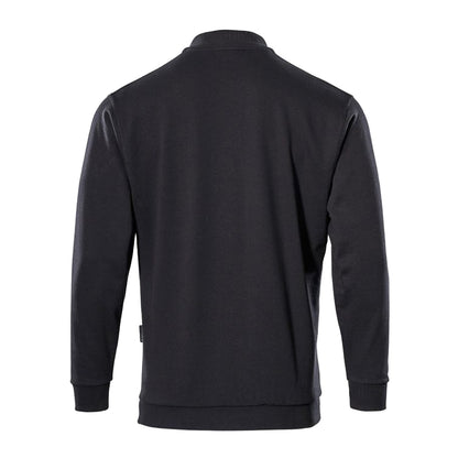 Black - Back - Mascot Mens Trinidad Crossover Polo Sweatshirt