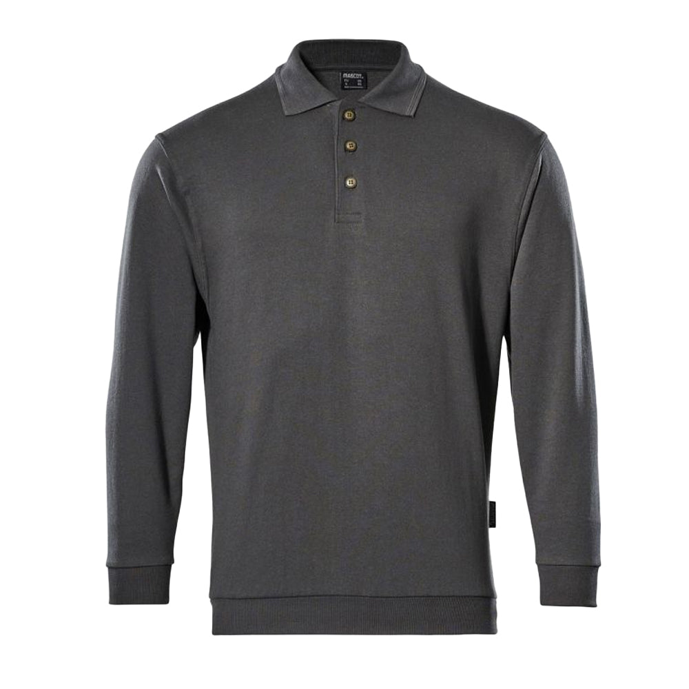 Anthracite - Front - Mascot Mens Trinidad Crossover Polo Sweatshirt