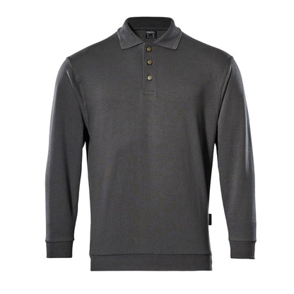 Anthracite - Front - Mascot Mens Trinidad Crossover Polo Sweatshirt