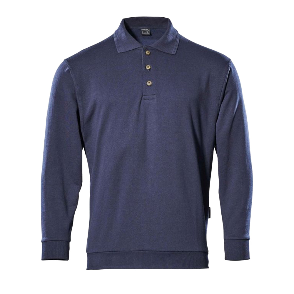 Navy - Front - Mascot Mens Trinidad Crossover Polo Sweatshirt