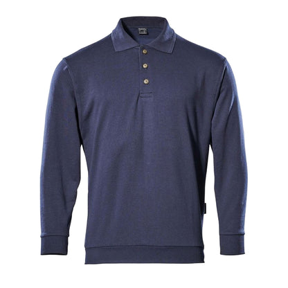 Navy - Front - Mascot Mens Trinidad Crossover Polo Sweatshirt