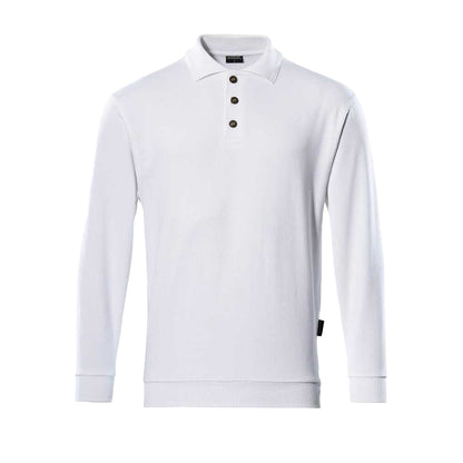 White - Front - Mascot Mens Trinidad Crossover Polo Sweatshirt