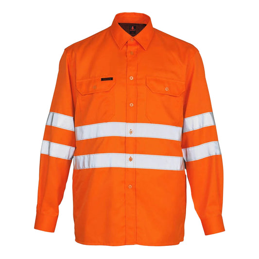 Hi Vis Orange - Front - Mascot Mens Safe Classic Jona Hi-Vis Shirt