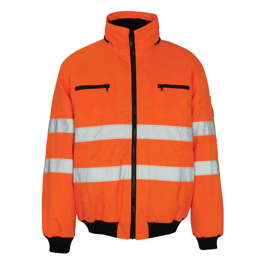 Orange - Front - Mascot Mens Moritz Hi-Vis Safety Jacket