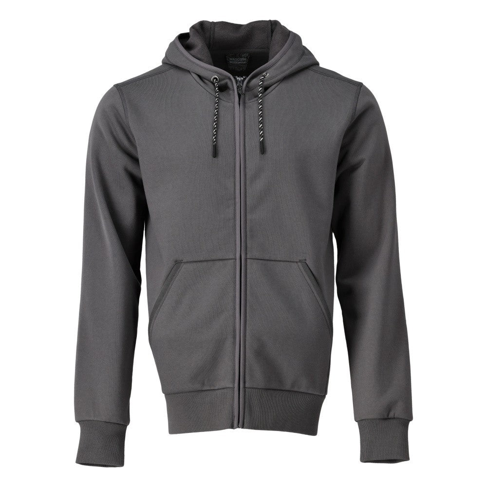 Stone Grey - Front - Mascot Unisex Adult Plain Full Zip Hoodie