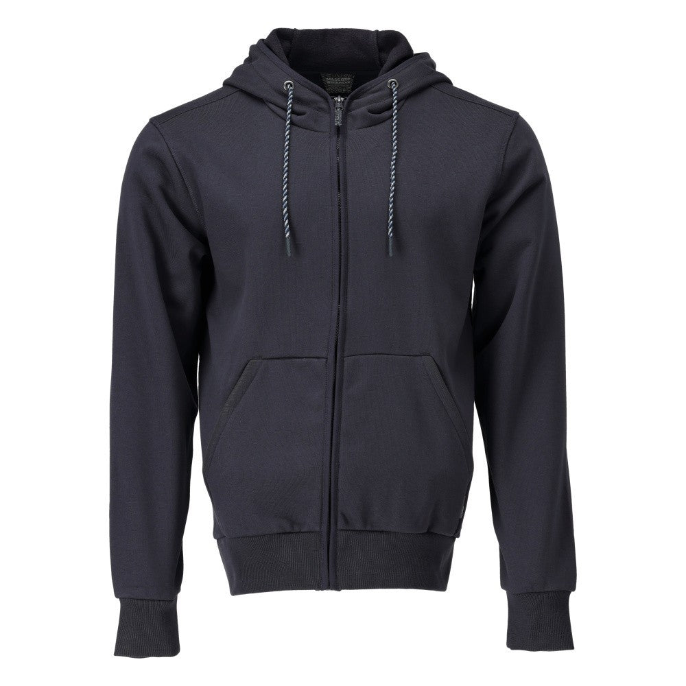 Dark Navy - Front - Mascot Unisex Adult Plain Full Zip Hoodie