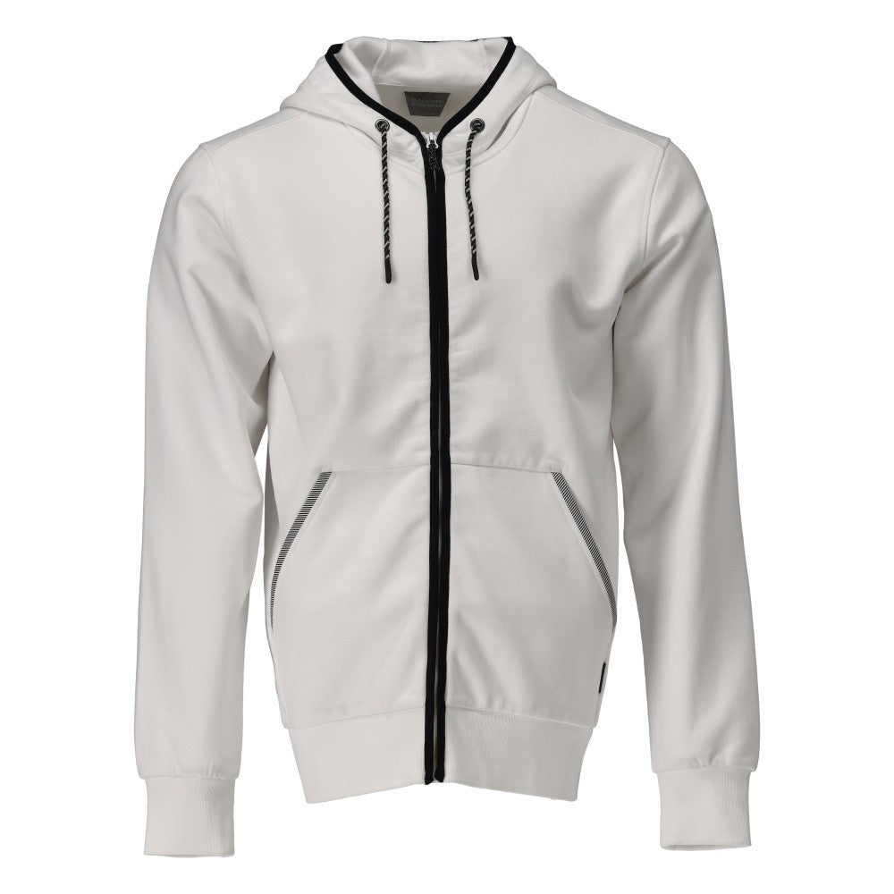 White - Front - Mascot Unisex Adult Plain Full Zip Hoodie