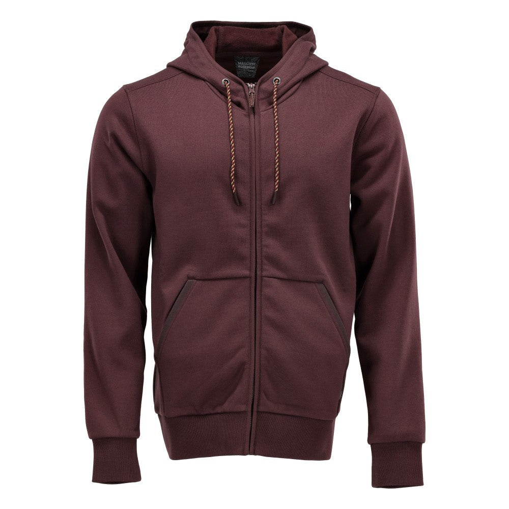 Bordeaux - Front - Mascot Unisex Adult Plain Full Zip Hoodie