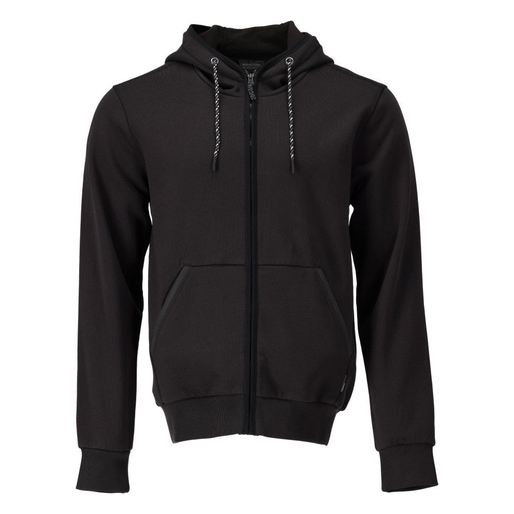 Black - Front - Mascot Unisex Adult Plain Full Zip Hoodie