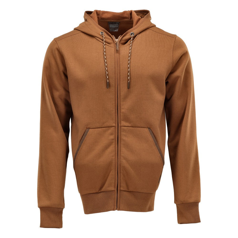 Nut Brown - Front - Mascot Unisex Adult Plain Full Zip Hoodie