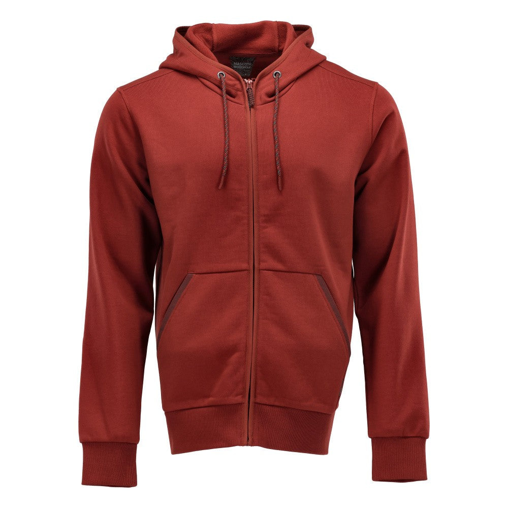 Autumn Red - Front - Mascot Unisex Adult Plain Full Zip Hoodie