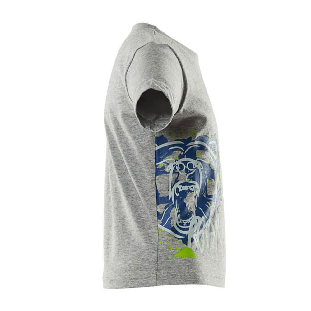 Grey - Side - Mascot Childrens-Kids Accelerate Flecked T-Shirt