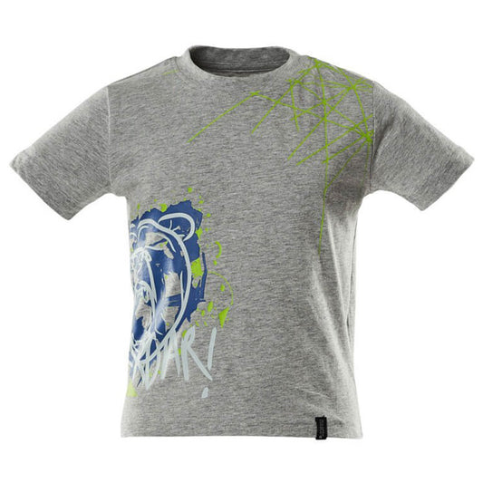 Grey - Front - Mascot Childrens-Kids Accelerate Flecked T-Shirt