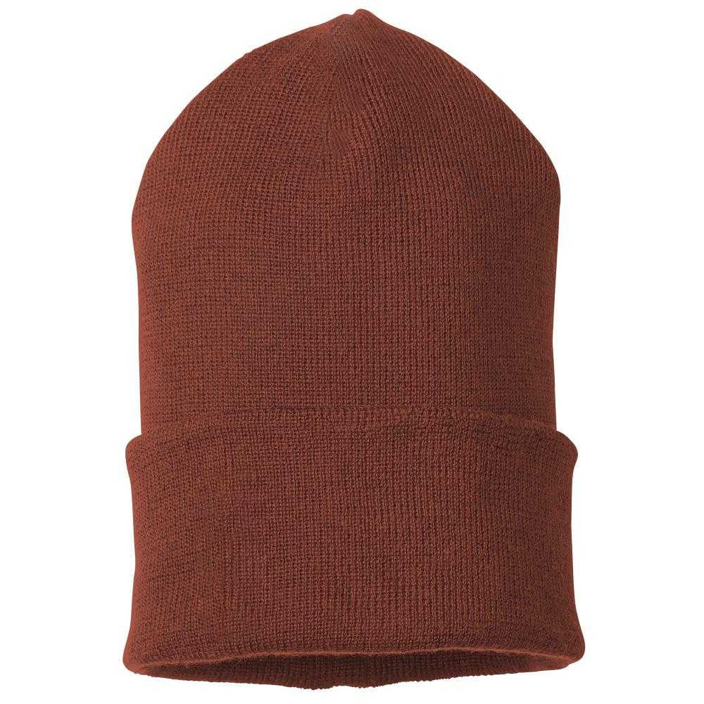 Autumn Red - Back - Mascot Complete Ribbed Knitted Beanie